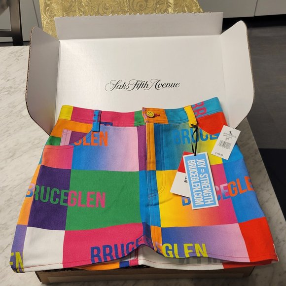 Bruce Glen Happy Logo Mini Skirt - Picture 1 of 2